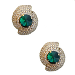 Oreechini con strass in verde e oro Rowen Rose - donna 