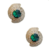 Oreechini con strass in verde e oro Rowen Rose - donna 