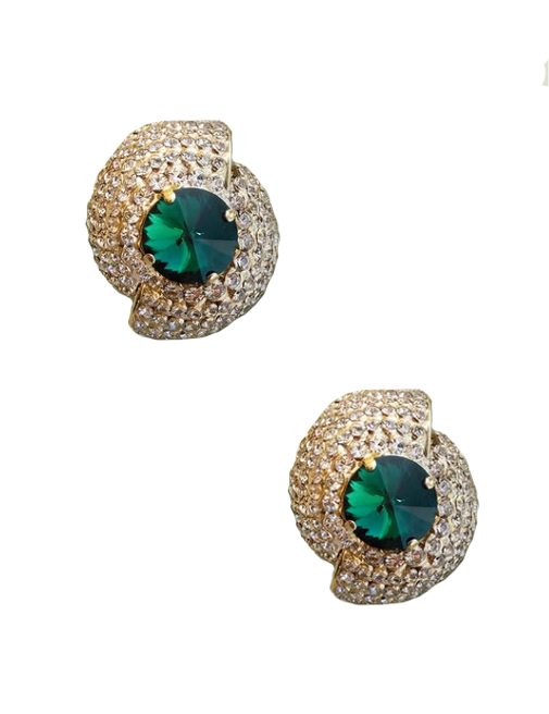 Oreechini con strass in verde e oro Rowen Rose - donna 