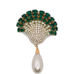 Orecchini con cristalli decorati con perle shell in verde Rowen rose - donna 
