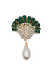 Rowen Rose green shell pearl decorated crystal earrings - women