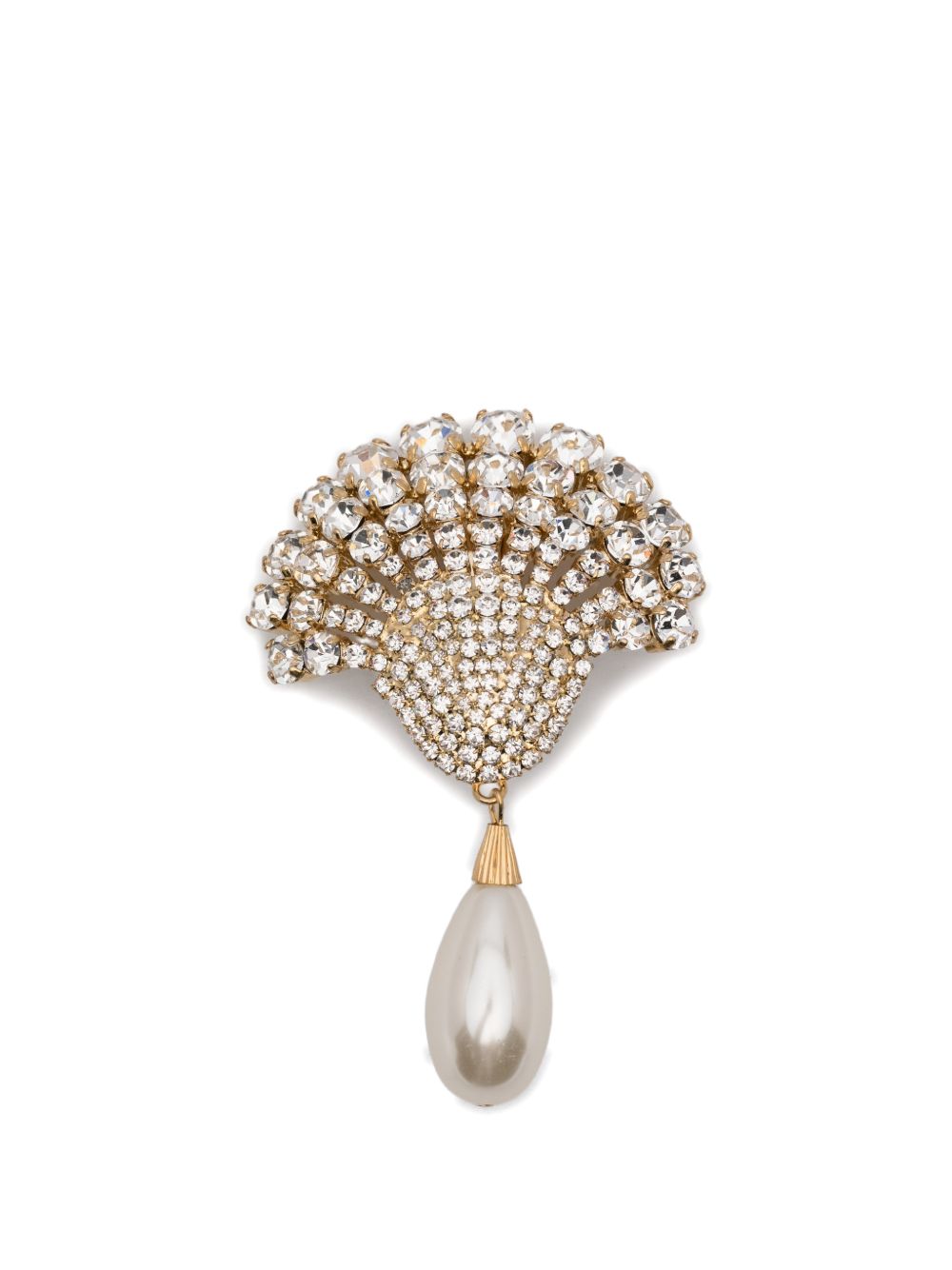 Orecchini con cristalli decorati con perle shell in oro e avorio Rowen rose - donna 