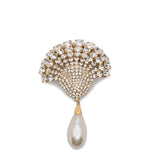 Orecchini con cristalli decorati con perle shell in oro e avorio Rowen rose - donna 