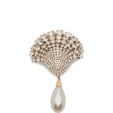 Orecchini con cristalli decorati con perle shell in oro e avorio Rowen rose - donna 