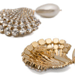 Orecchini con cristalli decorati con perle shell in oro e avorio Rowen rose - donna 