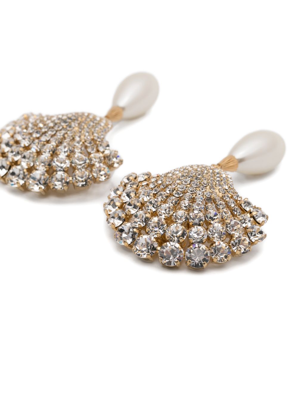 Orecchini con cristalli decorati con perle shell in oro e avorio Rowen rose - donna 