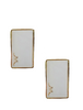 Oversize square earrings in white Rowen Rose - women