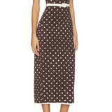 Abito midi polo a pois  in marrone Rowen Rose - donna 
