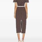 Abito midi polo a pois  in marrone Rowen Rose - donna 