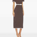 Abito midi polo a pois  in marrone Rowen Rose - donna 