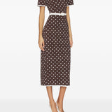 Abito midi polo a pois  in marrone Rowen Rose - donna 