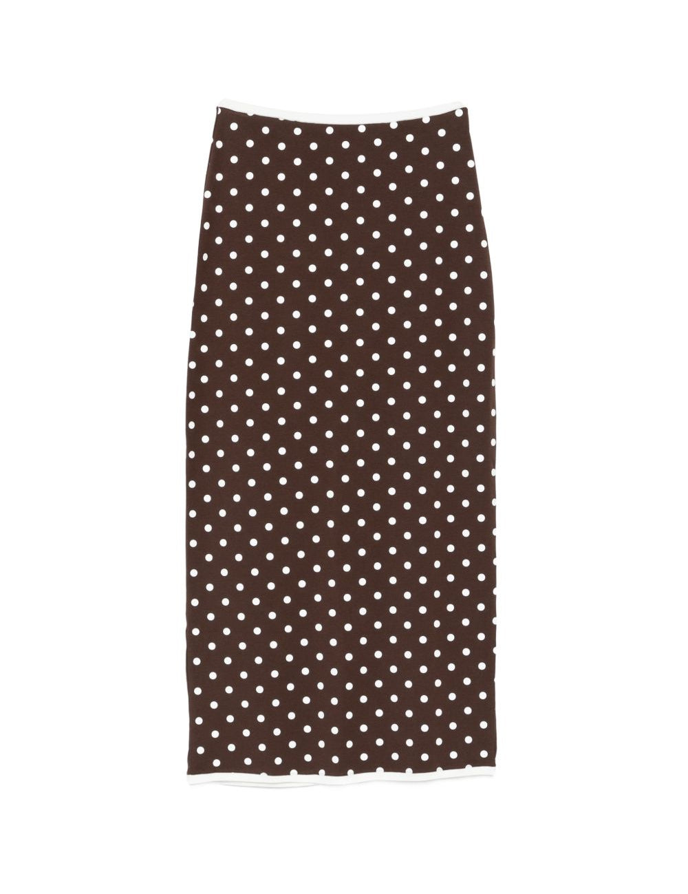 Gonna midi a pois in marrone Rowen rose - donna 
