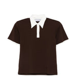 Black Polo con colletto a contrasto Rowen rose - donna 