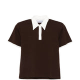 Black Polo con colletto a contrasto Rowen rose - donna 