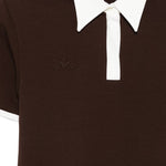 Black Polo con colletto a contrasto Rowen rose - donna 