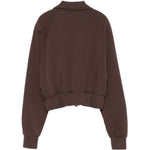 Felpa con cappuccio in marrone Rowen rose - donna 