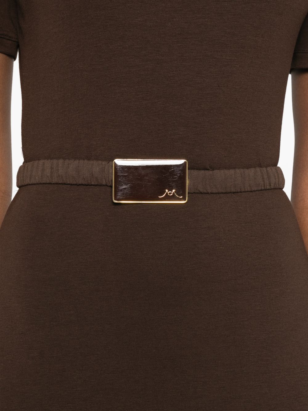 Abito midi con colletto stile polo in marrone Rowen rose - donna 