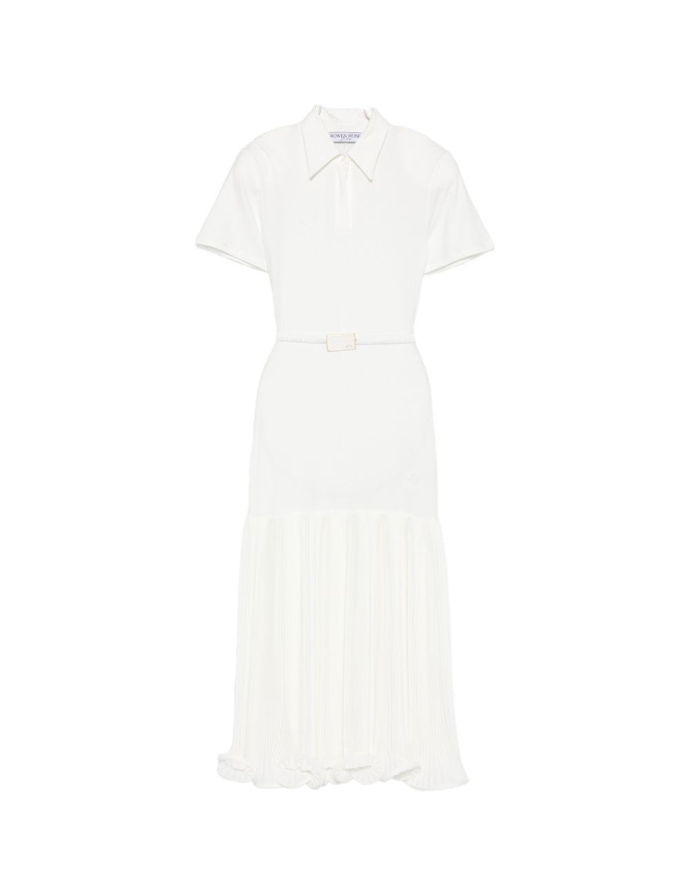 Abito midi con colletto stile polo in bianco Rowen rose - donna 