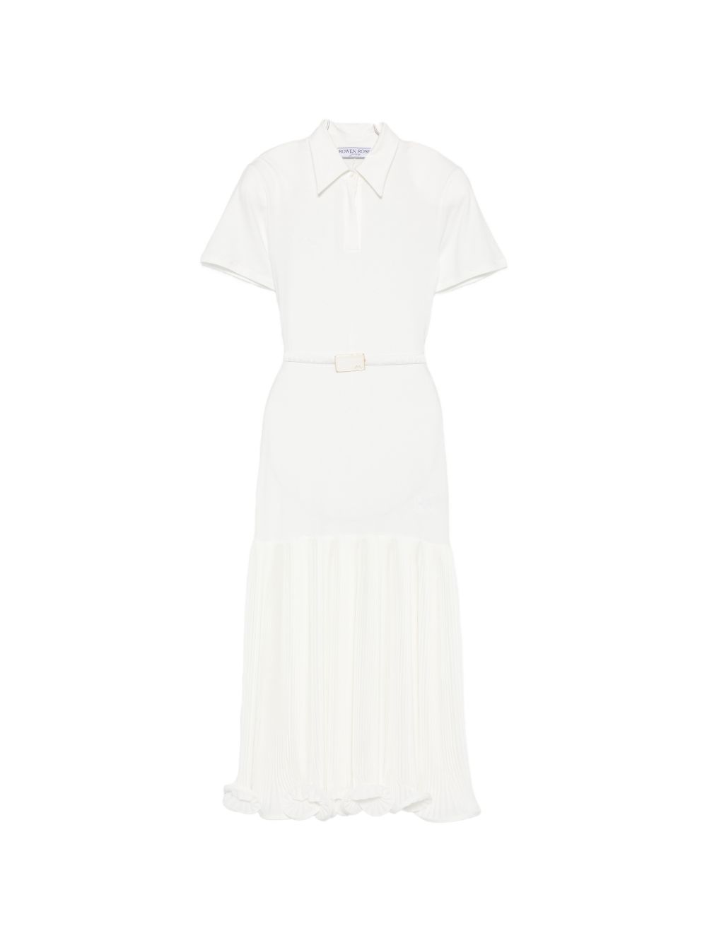 Abito midi con colletto stile polo in bianco Rowen rose - donna 