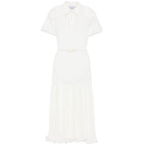 Abito midi con colletto stile polo in bianco Rowen rose - donna 