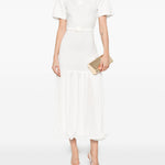 Abito midi con colletto stile polo in bianco Rowen rose - donna 