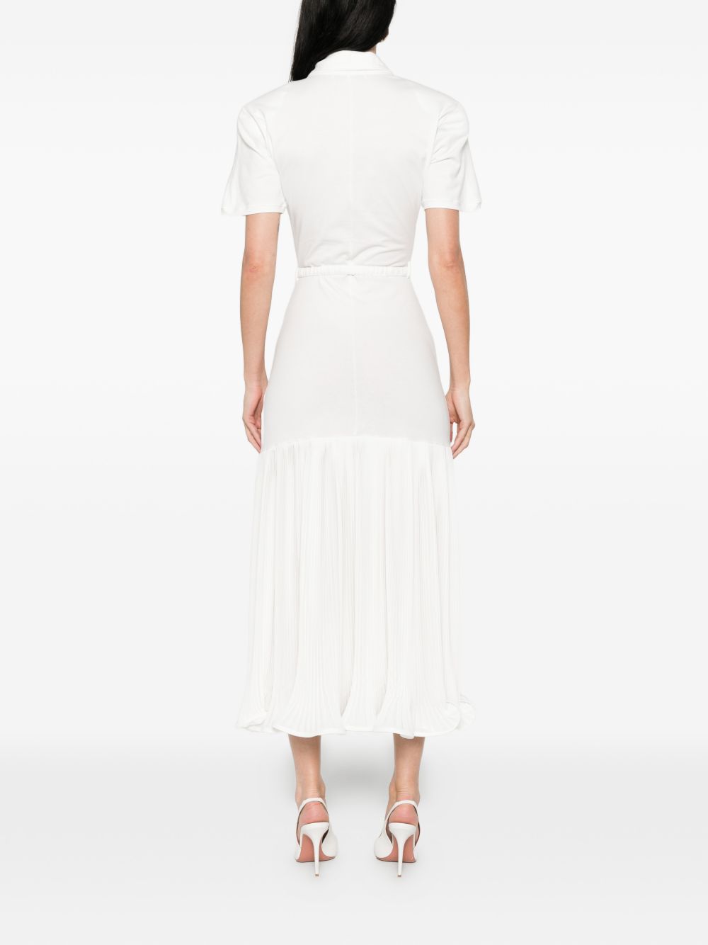Abito midi con colletto stile polo in bianco Rowen rose - donna 