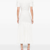 Abito midi con colletto stile polo in bianco Rowen rose - donna 