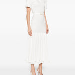 Abito midi con colletto stile polo in bianco Rowen rose - donna 