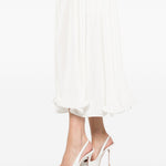 Abito midi con colletto stile polo in bianco Rowen rose - donna 