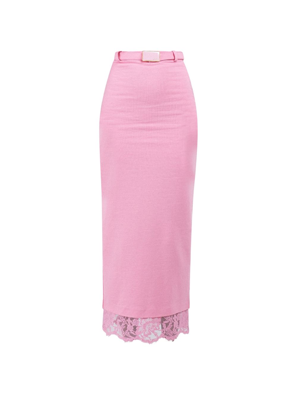 Gonna midi con orlo in pizzo rosa Rowen Rose - donna 