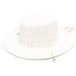 Cappello con piercing in rafia in bianco Ruslan baginskiy - donna 
