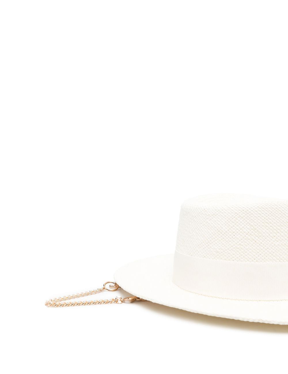 Cappello con piercing in rafia in bianco Ruslan baginskiy - donna 