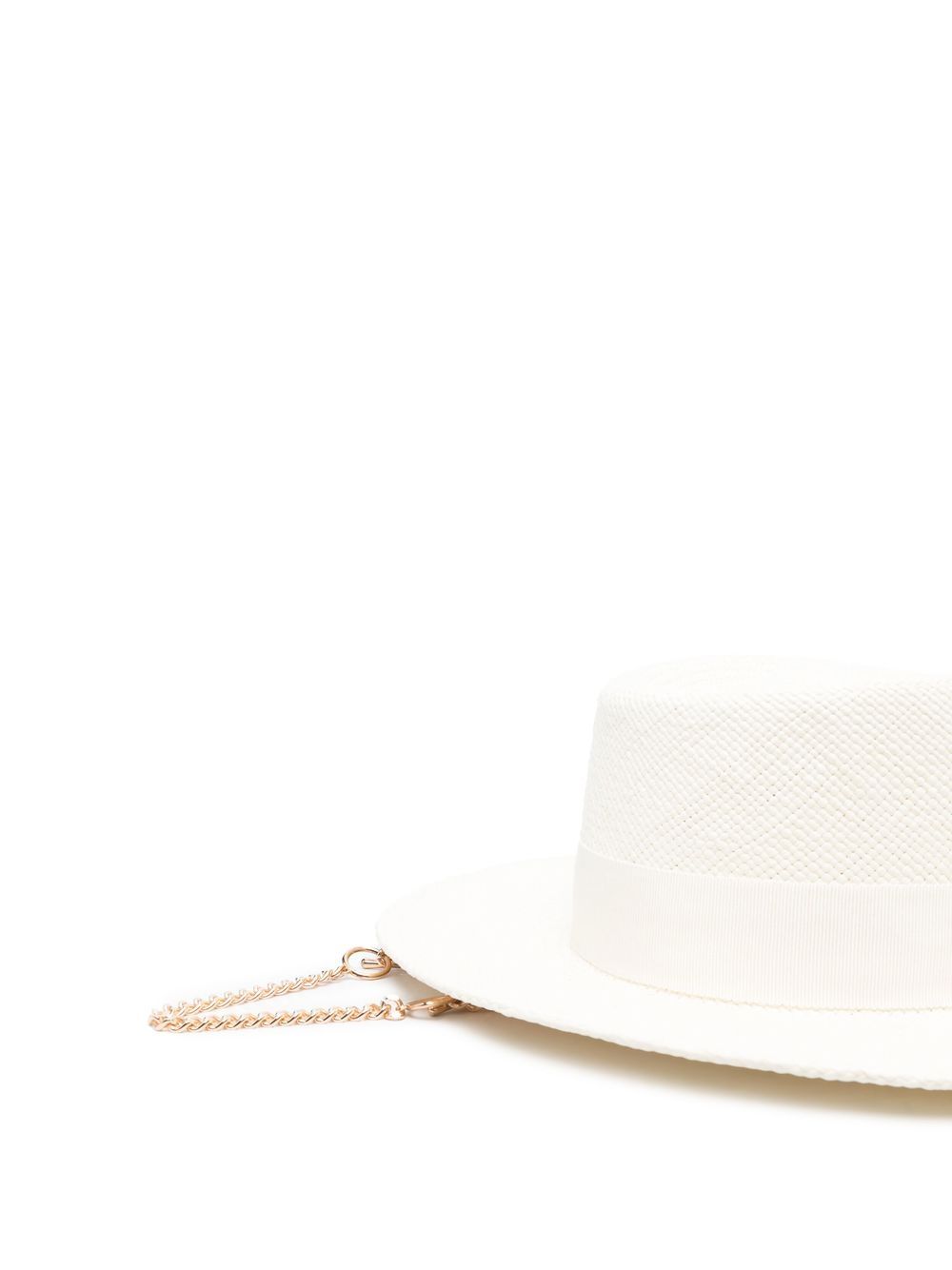 Cappello con piercing in rafia in bianco Ruslan baginskiy - donna 