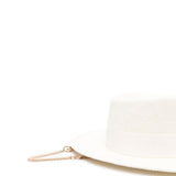 Cappello con piercing in rafia in bianco Ruslan baginskiy - donna 