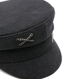 Cappello baker boy con catena in nero Ruslan baginskiy - donna 