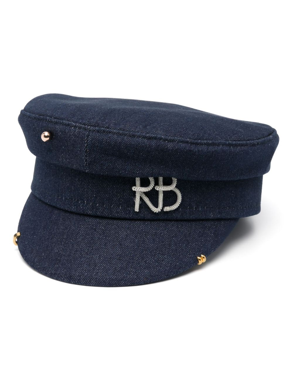 Cappello baker boy con dettagli piercing in blu di Ruslan Baginskiy - donna 