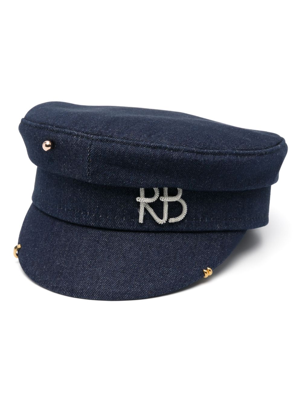 Cappello baker boy con dettagli piercing in blu di Ruslan Baginskiy - donna 