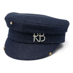 Cappello baker boy con dettagli piercing in blu di Ruslan Baginskiy - donna 