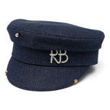 Cappello baker boy con dettagli piercing in blu di Ruslan Baginskiy - donna 