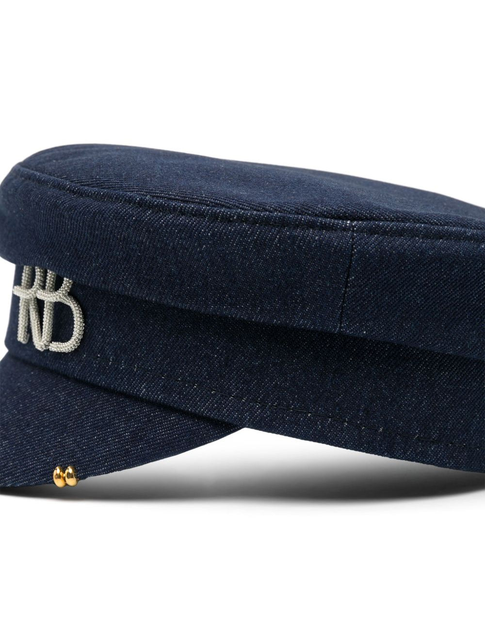 Cappello baker boy con dettagli piercing in blu di Ruslan Baginskiy - donna 