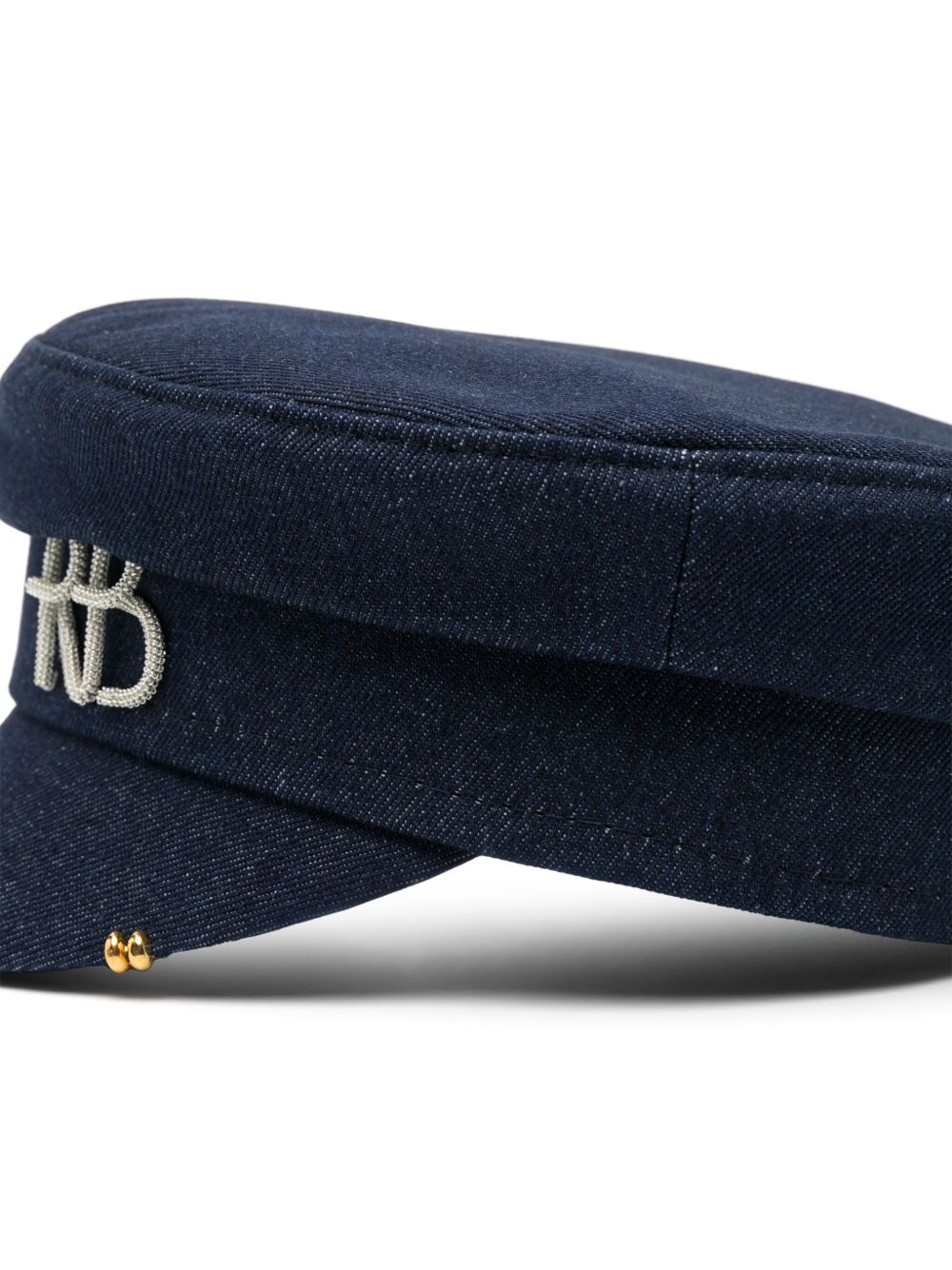 Cappello baker boy con dettagli piercing in blu di Ruslan Baginskiy - donna 