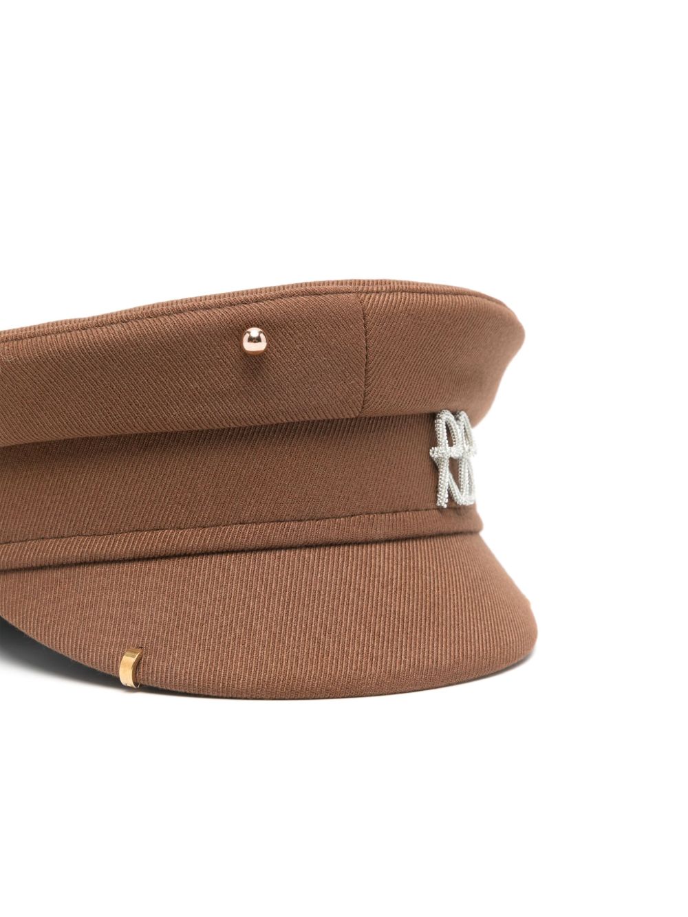 Cappello baker boy con dettagli piercing in marrone di Ruslan Baginskiy - donna 