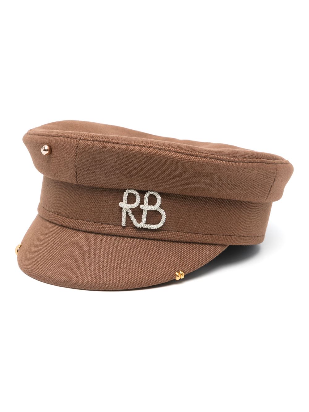 Cappello baker boy con dettagli piercing in marrone di Ruslan Baginskiy - donna 