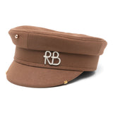 Cappello baker boy con dettagli piercing in marrone di Ruslan Baginskiy - donna 