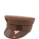 Cappello baker boy con logo ricamato in marrone Ruslan baginskiy - donna 