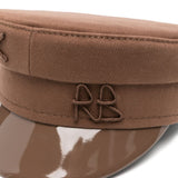 Cappello baker boy con logo ricamato in marrone Ruslan baginskiy - donna 