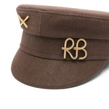 Cappello baker boy con logo in marrone Ruslan baginskiy - donna 
