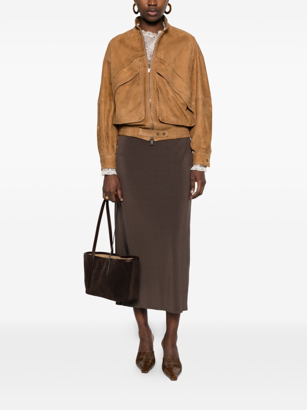 Giacca con zip in marrone Salvatore santoro - donna 