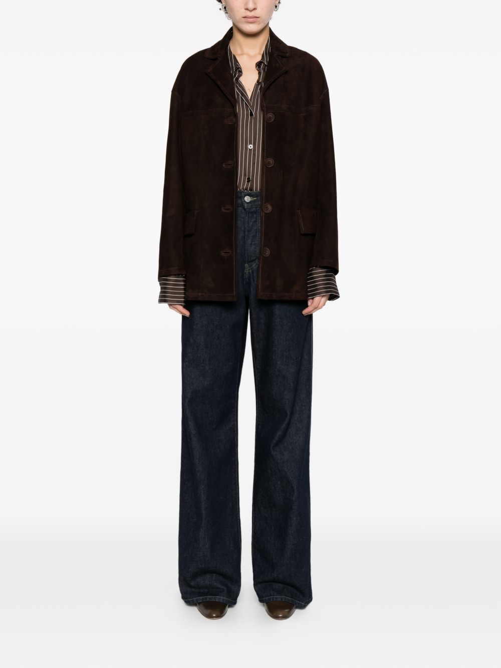 Blazer con tasche in suede in marrone Salvatore santoro - donna 
