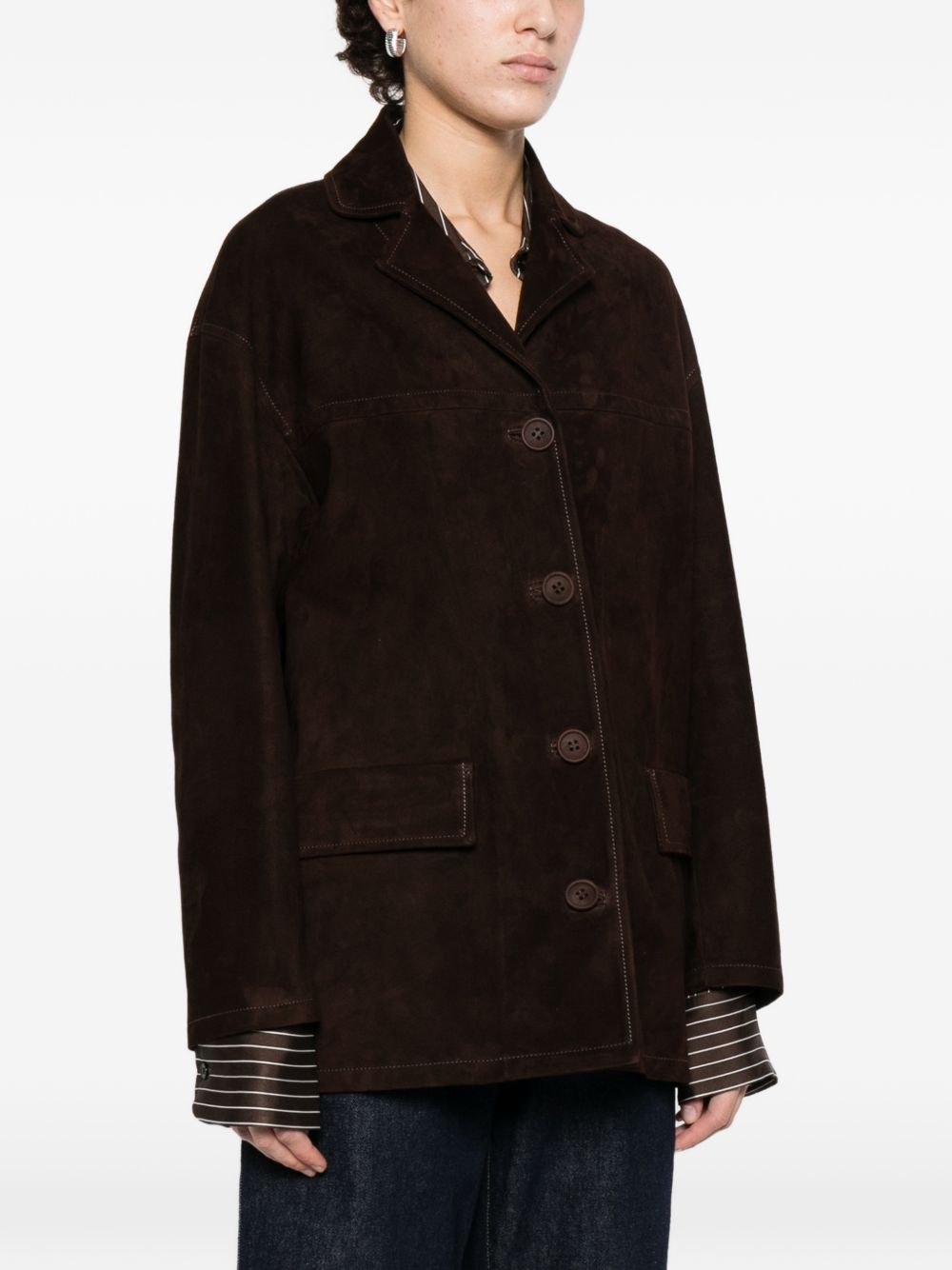 Blazer con tasche in suede in marrone Salvatore santoro - donna 